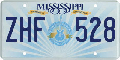 MS license plate ZHF528