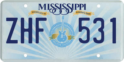 MS license plate ZHF531