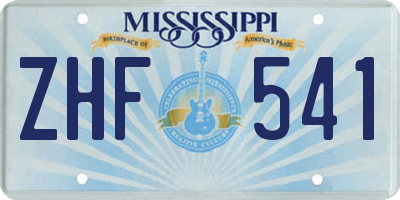 MS license plate ZHF541