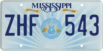 MS license plate ZHF543