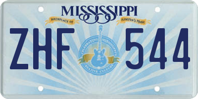 MS license plate ZHF544