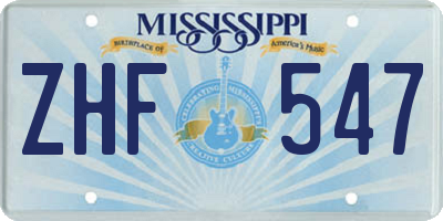 MS license plate ZHF547