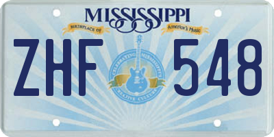 MS license plate ZHF548