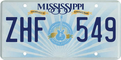 MS license plate ZHF549