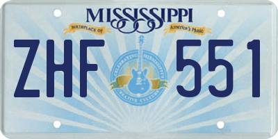 MS license plate ZHF551