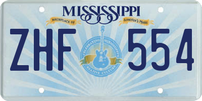 MS license plate ZHF554