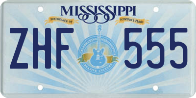 MS license plate ZHF555