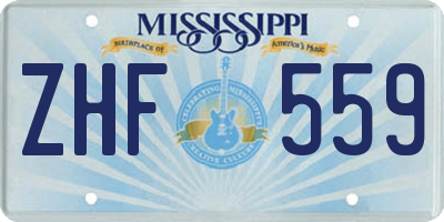 MS license plate ZHF559