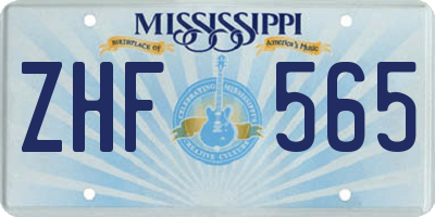 MS license plate ZHF565