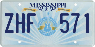MS license plate ZHF571