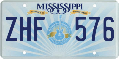 MS license plate ZHF576