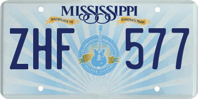 MS license plate ZHF577