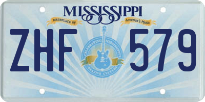 MS license plate ZHF579
