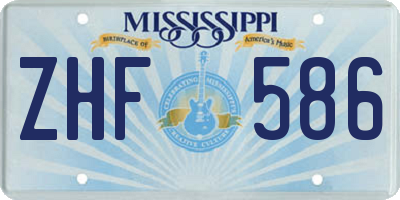 MS license plate ZHF586