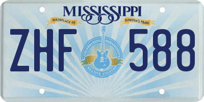 MS license plate ZHF588