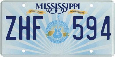 MS license plate ZHF594