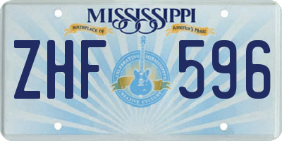 MS license plate ZHF596