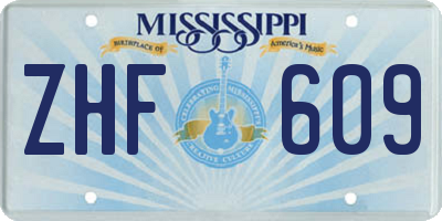 MS license plate ZHF609