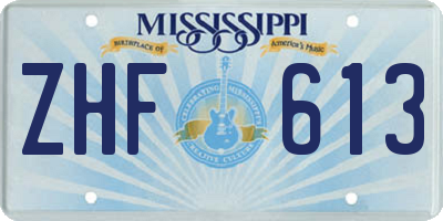 MS license plate ZHF613