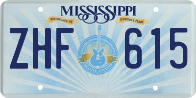 MS license plate ZHF615