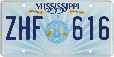 MS license plate ZHF616