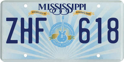 MS license plate ZHF618