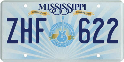 MS license plate ZHF622
