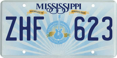 MS license plate ZHF623