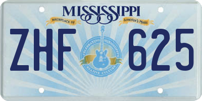 MS license plate ZHF625