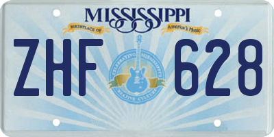 MS license plate ZHF628