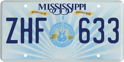 MS license plate ZHF633