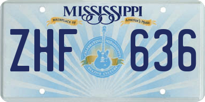 MS license plate ZHF636