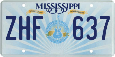 MS license plate ZHF637