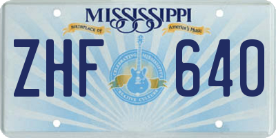 MS license plate ZHF640