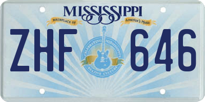 MS license plate ZHF646