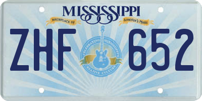 MS license plate ZHF652