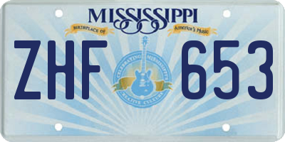 MS license plate ZHF653