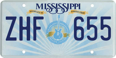 MS license plate ZHF655