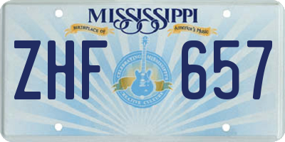MS license plate ZHF657