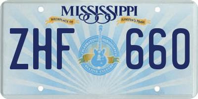 MS license plate ZHF660