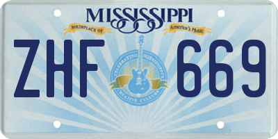 MS license plate ZHF669