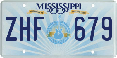 MS license plate ZHF679