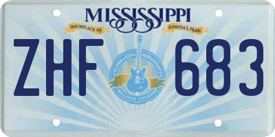 MS license plate ZHF683