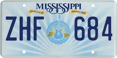 MS license plate ZHF684
