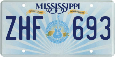 MS license plate ZHF693