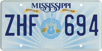 MS license plate ZHF694