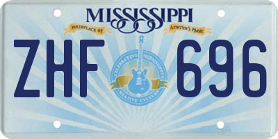 MS license plate ZHF696