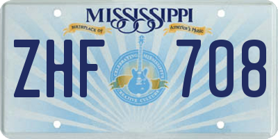 MS license plate ZHF708