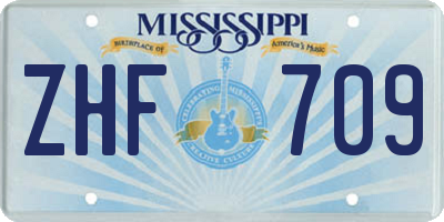 MS license plate ZHF709