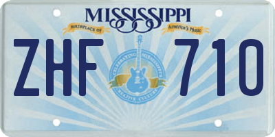 MS license plate ZHF710
